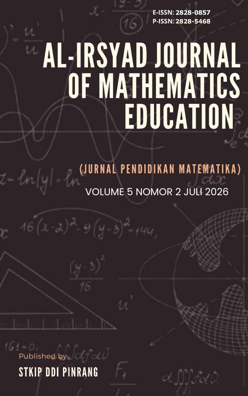 					Lihat Vol 5 No 2 (2026): AL–IRSYAD JOURNAL OF MATHEMATICS EDUCATION
				